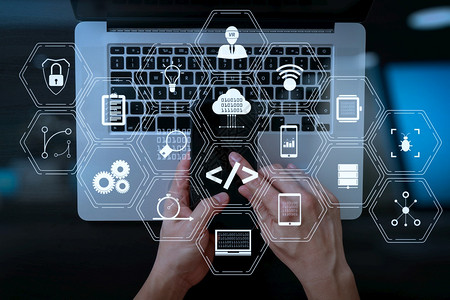 爭睹編碼軟件開發者的工作與擴大現實儀表板計算機圖標有關這些包括